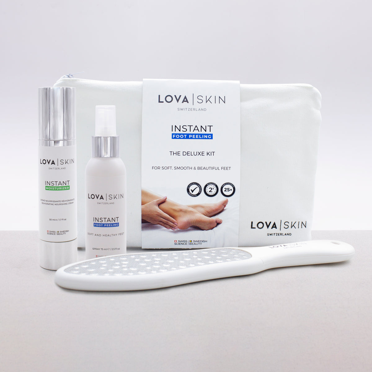 LOVASKIN INSTANT FOOT PEEL Deluxe Kit - 25 applications in a bottle